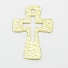 Hammered Cross Alloy Pendants PALLOY-D259-M-2