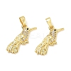 Brass Micro Pave Clear Cubic Zirconia Pendants KK-G533-07C-G-1