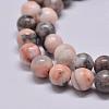 Natural Pink Zebra Jasper Beads Strands G-P231-01-4mm-1
