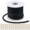 5 Yards Rhinestone Synthetic Rubber Cords OCOR-SP0001-33C-1