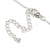 Bowknot with Teardrop Cubic Zirconia Pendant Necklace with Brass Cable Chains NJEW-F316-02P-3