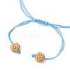 Natural Lava Rock & Dyed Natural Agate & Glass Seed Beaded Braided Bracelets BJEW-MZ00063-05-4
