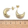 Brass Micro Pave Clear Cubic Zirconia Stud Earrings for Women EJEW-U056-03G-5