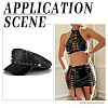 9 Yards Imitation Leather Ribbon with Platinum Plated Alloy Eyelets OCOR-AR0001-65-6