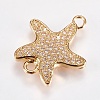 Brass Micro Pave Cubic Zirconia Links ZIRC-I018-10A-G-NR-1