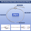 20Pcs 304 Stainless Steel Cable Chain Bracelet Making AJEW-SP0001-01-2