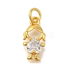 Rack Plating Brass Micro Pave Cubic Zirconia Charms KK-I716-25G-01-1