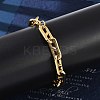 304 Stainless Steel Oval Link  Chain Bracelets for Women Men BJEW-F488-49C-G-3