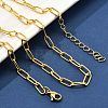 304 Stainless Steel Paperclip Chain Necklaces for Women Men NJEW-G161-01G-1