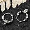 Snake Head 316 Surgical Stainless Steel Hoop Earrings EJEW-G416-41B-AS-1