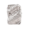 Non-Tarnish Hammered Rectangle 304 Stainless Steel Open Cuff Ring for Women Men RJEW-Z038-01P-2