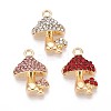 Rack Plating Alloy Rhinestone Pendants PALLOY-T091-25M-G-1