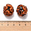 Halloween Theme Polymer Clay Rhinestone Beads with Resin RESI-Z045-02B-03-3