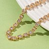 Cubic Zirconia Square Link Bracelets BJEW-L711-01G-02-3