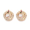 Brass Micro Pave Cubic Zirconia Pendants KK-T073-39G-1