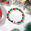 Natural Dyed Mashan Jade Gemstone Beaded Stretch Bracelets BJEW-MZ00193-1