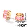 Cute Square Candy Brass Cubic Zirconia Hoop Earrings XX8349-9-1