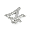 Brass Crystal Rhinestone Letter Links Connector Charms KK-S395-06P-N-2