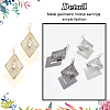 3 Pair 3 Color Alloy Rhombus Dangle Earrings for Women EJEW-FI0001-08-3