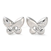 Butterfly with Star Rack Plating Brass Micro Pave Clear Cubic Zirconia Stud Earrings for Women EJEW-A045-06P-2