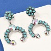 Alloy Synthetic Turquoise Dangle Stud Earrings EJEW-U053-09A-AS-3
