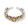 Brass Enamel Open Cuff Rings for Women RJEW-F164-03AS-2