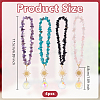 4Pcs Glass Round Car Pendant Decorations HJEW-OC00277-2