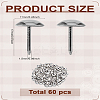 60Pcs Iron Round Head Nails CABI-LP0001-02P-2