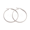 Tarnish Resistant 201 Stainless Steel Big Hoop Earrings with 304 Stainless Steel Pins for Women EJEW-E146-07P-B-1