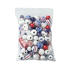 75Pcs 12 Styles Independence Day Theme Wood European Beads WOOD-FS0001-22-6