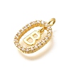Brass Micro Pave Cubic Zirconia Pendants ZIRC-P123-01G-B01-2