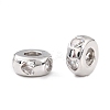 Brass Micro Pave Clear Cubic Zirconia Beads ZIRC-P091-01A-P-RS-2