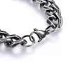 304 Stainless Steel Curb Chains Bracelets BJEW-E346-05AS-3