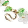 5Pcs 5 Color Flower Acrylic & Glass Pearl Charm Bracelets Set BJEW-JB10054-S-3
