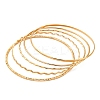 5Pcs 304 Stainless Steel Bangle Set for Women BJEW-S162-01B-G-4