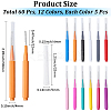 60Pcs 12 Colors Plastic Cleaning Brushes AJEW-CN0004-01-2