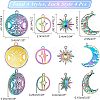 16Pcs 4 Style Rainbow Color Alloy Pendants PALLOY-FH0001-82-4