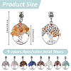 36Pcs 9 Colors Tibetan Style Alloy & Gemstone Chip European Dangle Charms PALLOY-FH00147-2