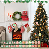 Christmas Wooden Pendant Decorations and Paper Flag Banners AJEW-NB0006-09-5
