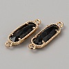 Golden Plated Brass Pave Glass Connector Charms LS-FIND-WH0110-728G-02-2
