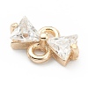 Brass Clear Cubic Zirconia Links Connectors ZIRC-O042-05G-3