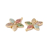 Rack Plating Brass Micro Pave Colorful Cubic Zirconia Pendants ZIRC-C040-26G-3