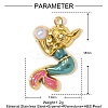 304 Stainless Steel Enamel Pendants STAS-OY001-51G-2