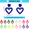 9 Pairs 9 Style Hollow Heart Acrylic Dangle Stud Earrings for Woman EJEW-AN0004-09-2