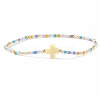 Bohemian Cross Charm Glass Seed Bead & Brass Beads Stretch Bracelet for Women SA4132-12-1