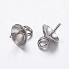 304 Stainless Steel Cup Pearl Peg Bails Pin Pendants STAS-K146-001-3mm-1