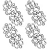4Pcs Flower Alloy Crystal Rhinestone Adjustable Jean Button Pins FIND-CY0002-27P-7