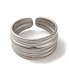 Non-Tarnish 304 Stainless Steel Open Cuff Ring RJEW-C068-03B-P-2