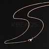 1mm Rack Plating Brass Curb Chain Necklaces for Women Men MAK-L044-26RG-3