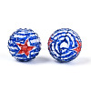 Independence Day Opaque Acrylic Round Beads OACR-T029-07A-2
